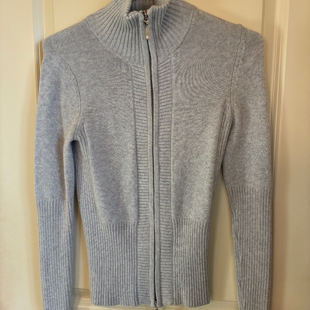 Boston Proper full zip sweater gray XXS